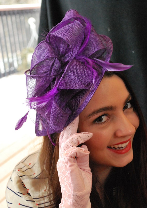 Purple Fascinator Hat‎ Derby Tea Parties Lavender Lilac Disk Hat, Kentucky Derby Hat, Derby  main image 4