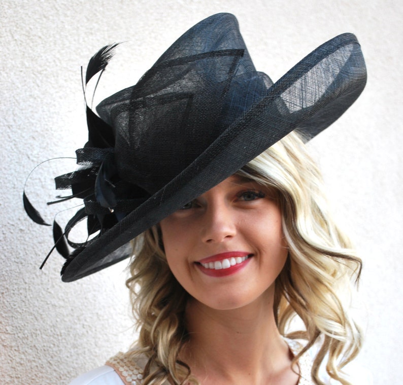 Derby Hat, Black hat, Tea Party Hat, Formal Hat, Chruch Hat, Fashion Hat, Church Hat, Derby Hat, Wedding Hat, Funeral Hat Black