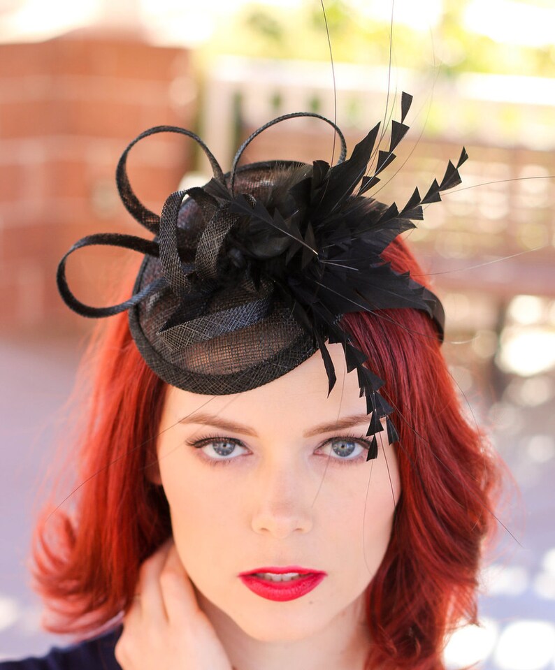 Black Fascinator on Headband the Haleigh Etsy
