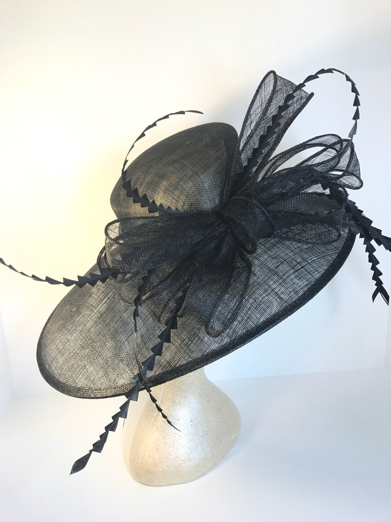 Derby Hat Black Church hat Tea Party Hat Black Hat Tea Etsy