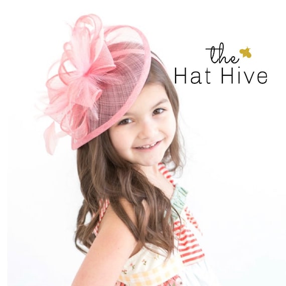 Girls Pink Feather Fascinator: Kentucky Derby Tea Party  display picture 2