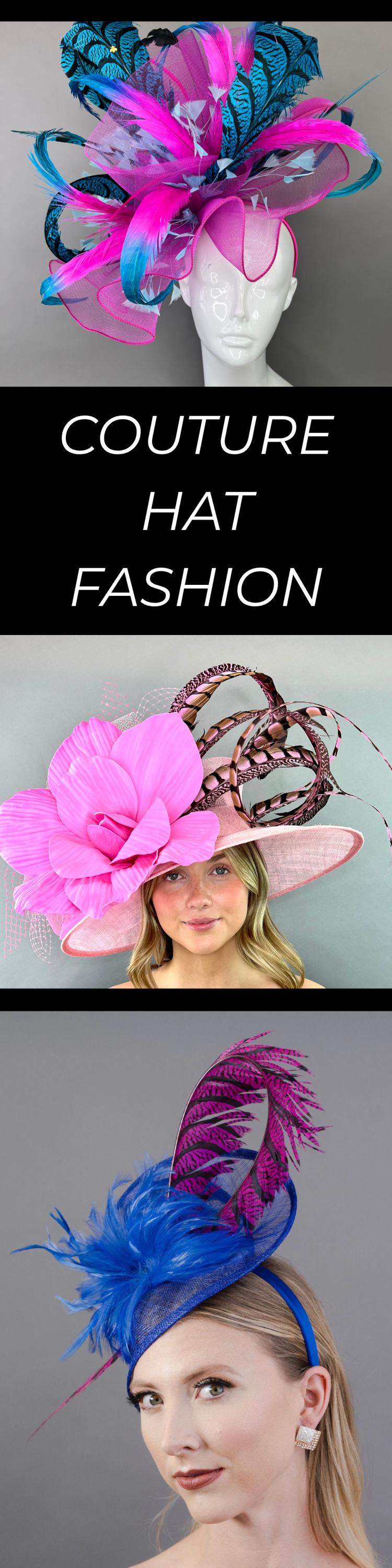 Fuchsia Hot Pink Fascinator With Veil on Headband, Kentucky 