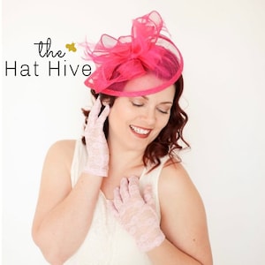 Fuchsia Pink Fascinator, Derby hat, Women&#39;s Tea Party Hat, Church Hat, Kentucky Derby Hat, Fancy Hat, Pink Hat, Tea Party Hat, wedding hat,