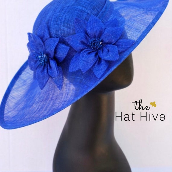 Buy Royal Blue Sinamay Derby Hat Womens Tea Party Hat Church Hat