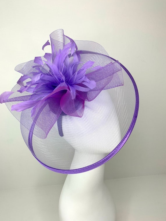 Purple Fascinator, Tea Party Hat Hat Easter Church Headpiece  display picture 3
