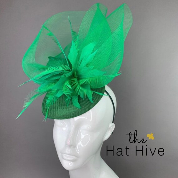 Emerald Green Fascinator Crinoline 