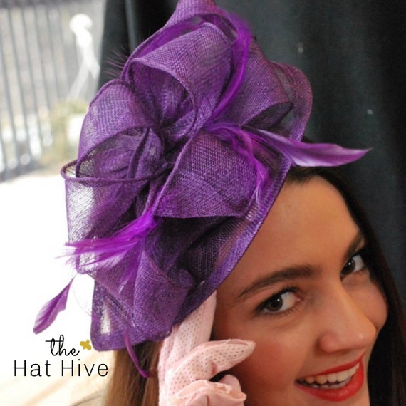 Purple Fascinator, Tea Party Hat, Church Hat, Kentucky Derby  display picture 1