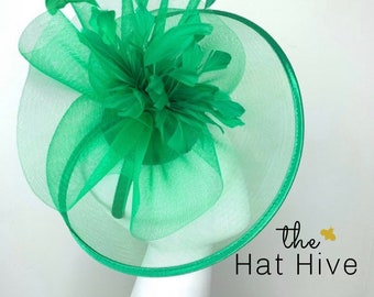 Green Crinoline Fascinator, Women's Tea Party Hat, Church Hat, Derby Hat, Fancy Hat, Green Hat, Tea Party Hat, wedding hat