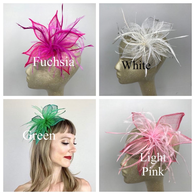 Peach Fascinator, Tea Party Hat, Bridal wedding hat, Derby Hat, Formal Hair Piece, Woman's Hair Clip, British Fancy Hat, image 6