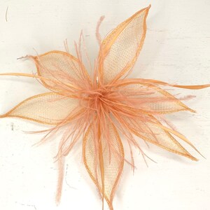 Peach Fascinator, Tea Party Hat, Bridal wedding hat, Derby Hat, Formal Hair Piece, Woman's Hair Clip, British Fancy Hat, image 5