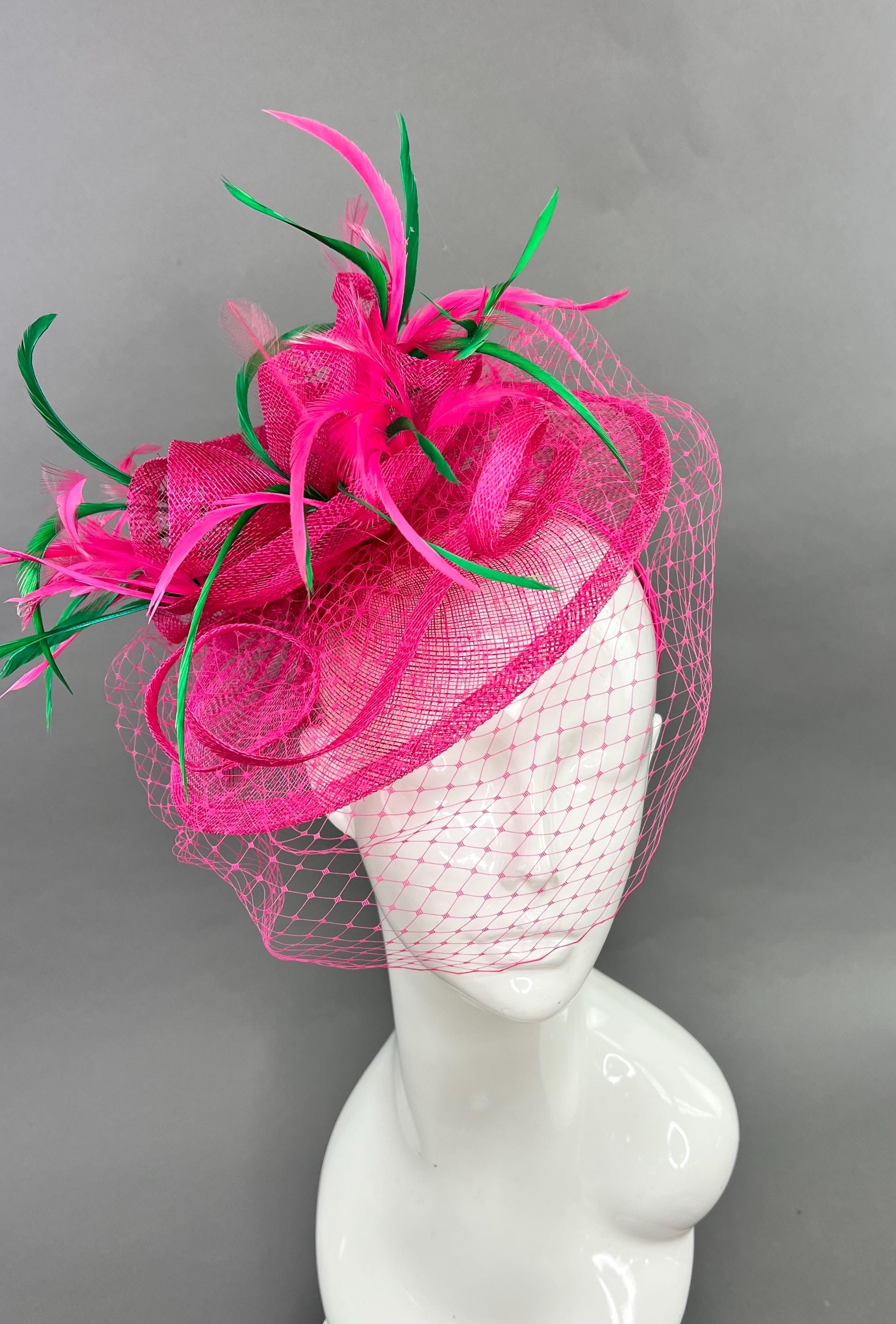 Gorgeous Pink Green Headband Fascinator Beloved Millinery Couture Tea AKA il_fullxfull.5385467105_clda.jpg main image 4