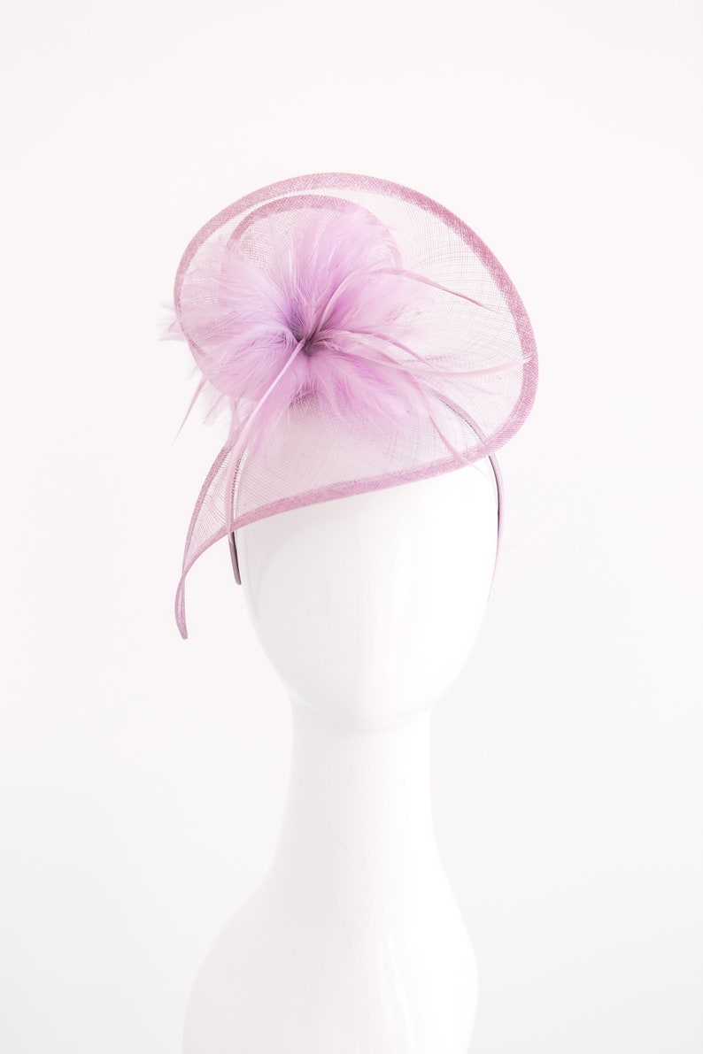 Lavender Purple Fascinator Womens Tea Party Hat Church Hat Etsy