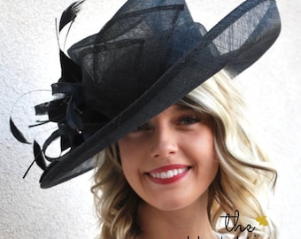 Derby Hat, Black hat, Tea Party Hat, Formal Hat, Chruch Hat, Fashion Hat, Church Hat, Derby Hat, Wedding Hat, Funeral Hat