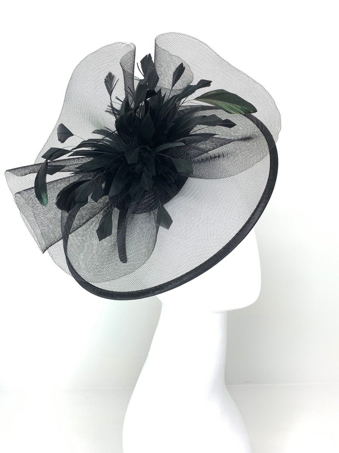 Black Fascinator Black Derby Hat Women 