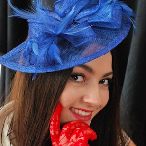 Fascinator, Royal Blue Fascinator, Tea Party Hat, Church Hat, Derby Hat, British Hat, Wedding hat, Blue Fascinator, womens hat, Royal Hat image 3