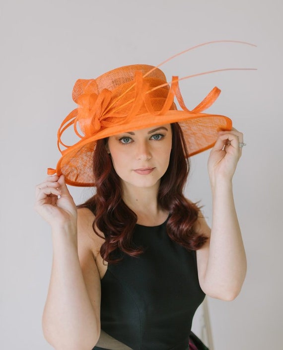 orange derby hat