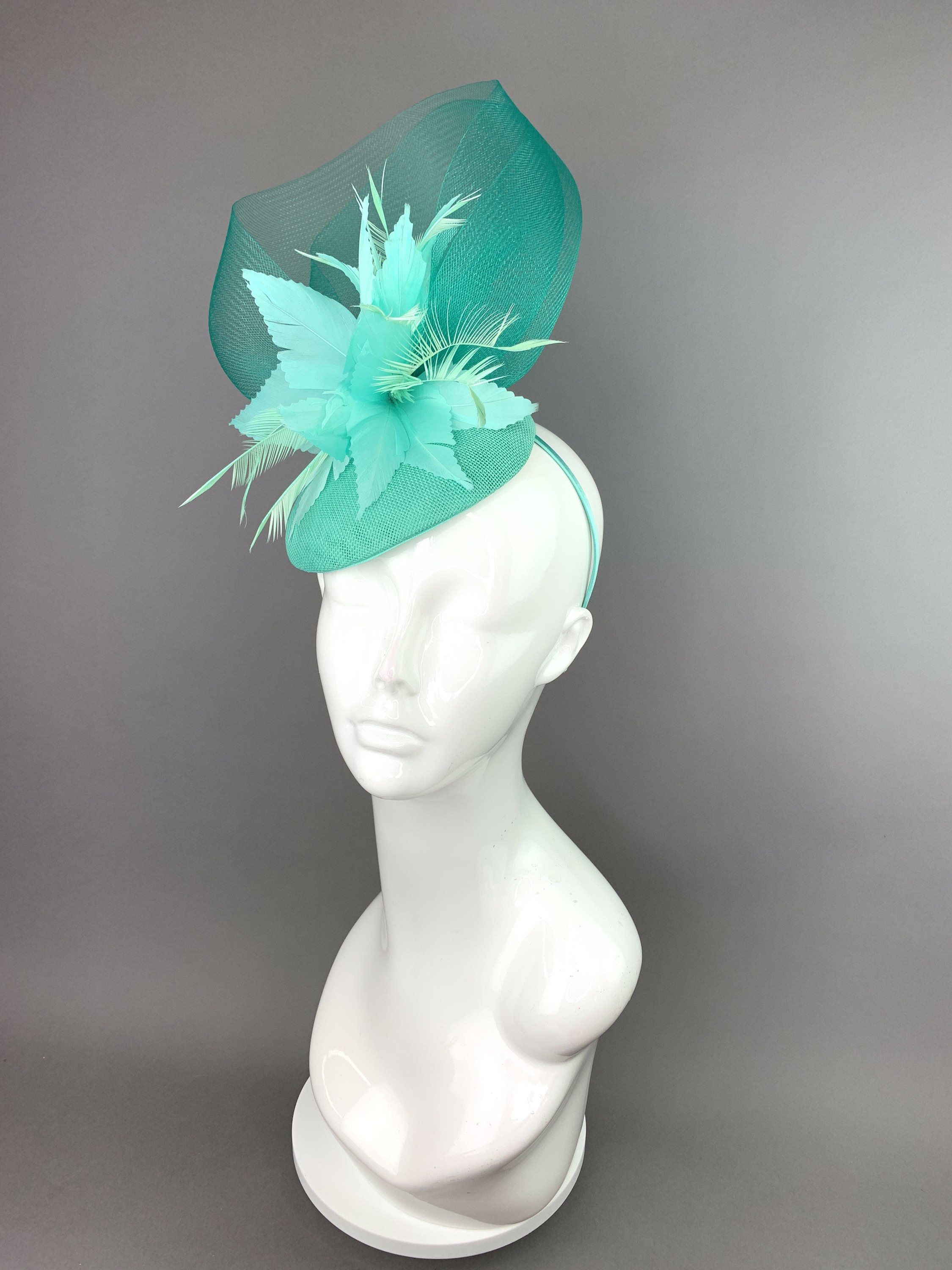 Mint Green Fascinator crinoline fascinator Green Derby Hat Etsy