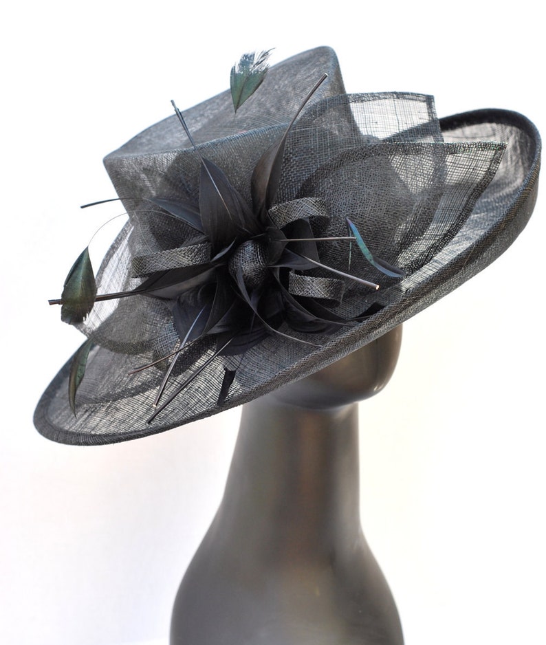 Derby Hat, Black hat, Tea Party Hat, Formal Hat, Chruch Hat, Fashion Hat, Church Hat, Derby Hat, Wedding Hat, Funeral Hat image 5