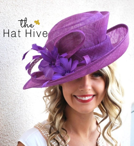 Purple Kentucky Derby Hat Fits 22.5 and 