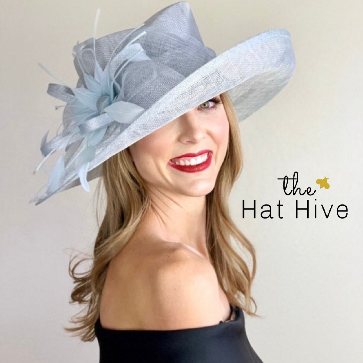 Silver Blue Kentucky Derby Hat Church 