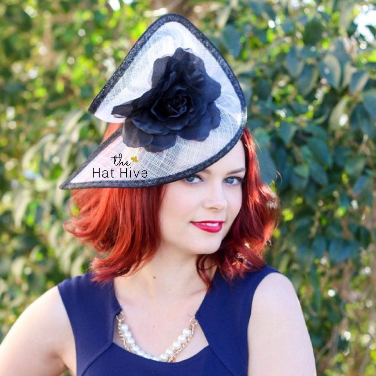 TheHatHive Black and White Fascinator, Womens Tea Party Hat, Church Hat, Derby Hat, Fancy Hat, Black Hat, Tea Party Hat, Wedding Hat, Kentucky Derby