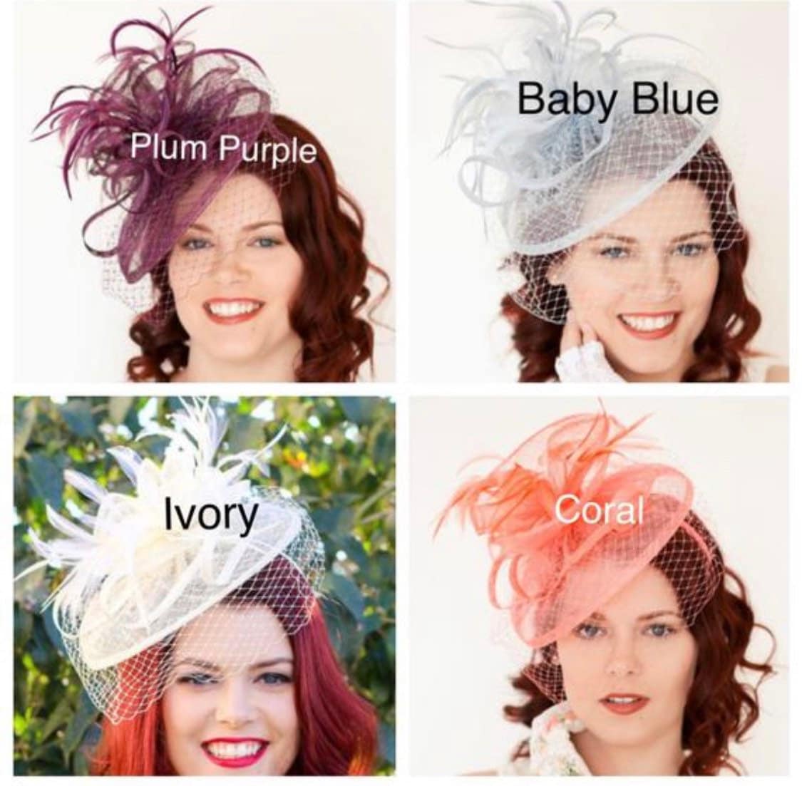 Fascinator-Hut Für Damen – Mit Blume & Netz, Als Stirnband Oder Clip, Für Hochzeit & Derby