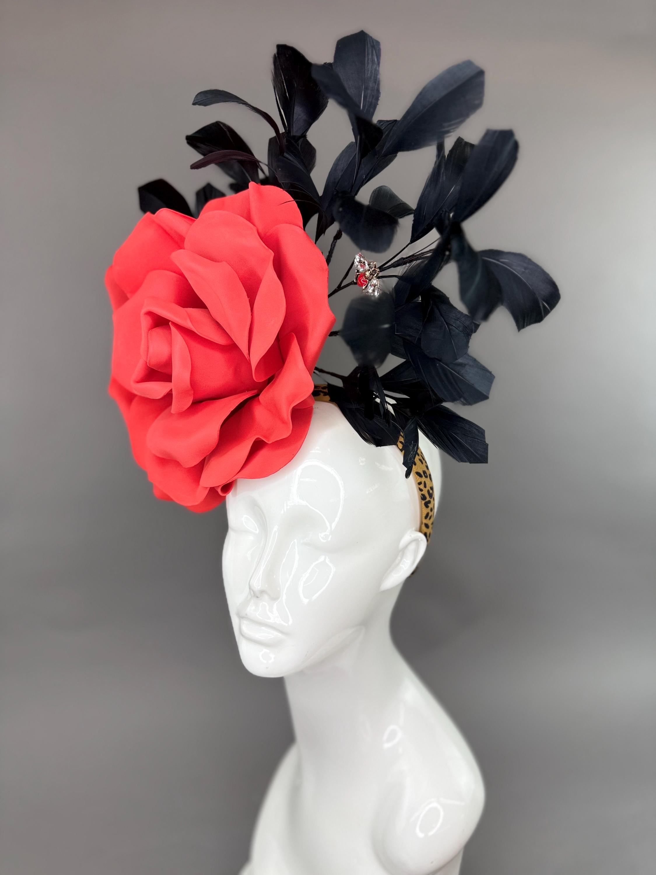 ?Kentucky Derby, Tea Parties, Wedding Rose Floral Women\'s Fascinator Hat Oversized Kentucky Derby fascinator handcrafted with silk  main image 3