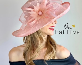 SALE Misty Rose Floppy Wide Brim Hat: Kentucky Derby Wedding  display picture 1