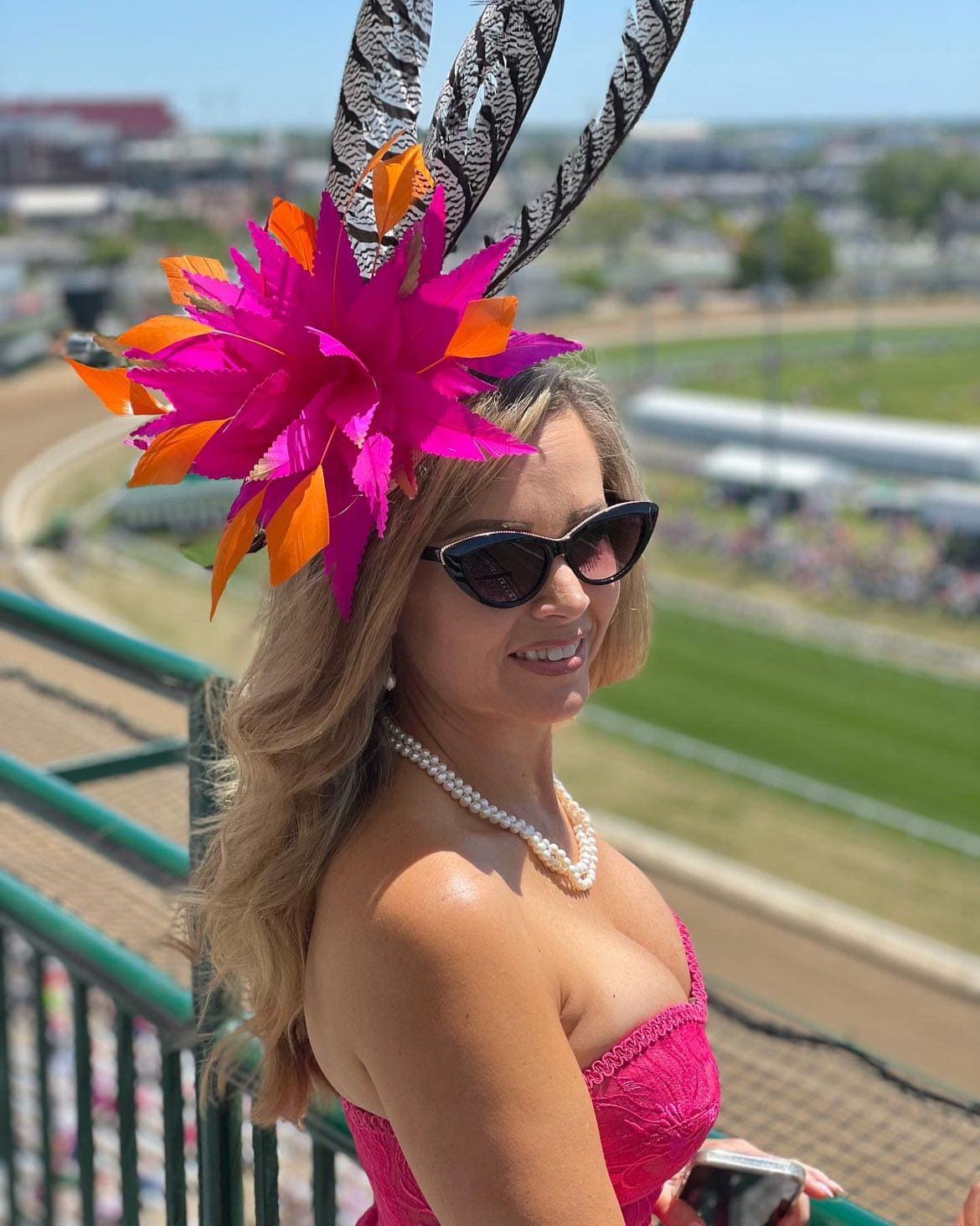 Buy Fuschia and Orange Fascinator Kentucky Derby Hat, Womens Tea