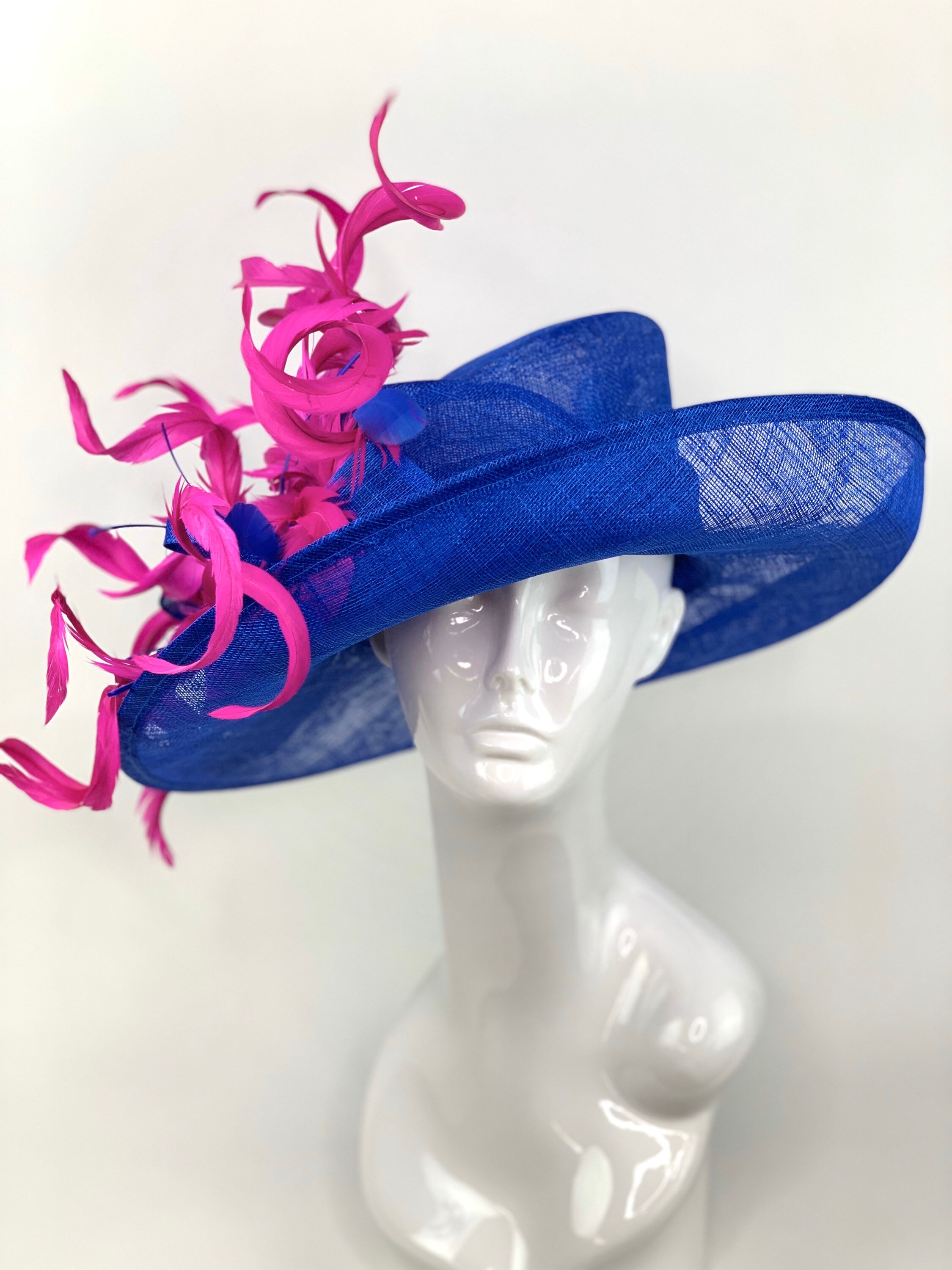Royal Blue & Fuchsia Pink Kentucky Derby Hat Church Hat Tea Etsy