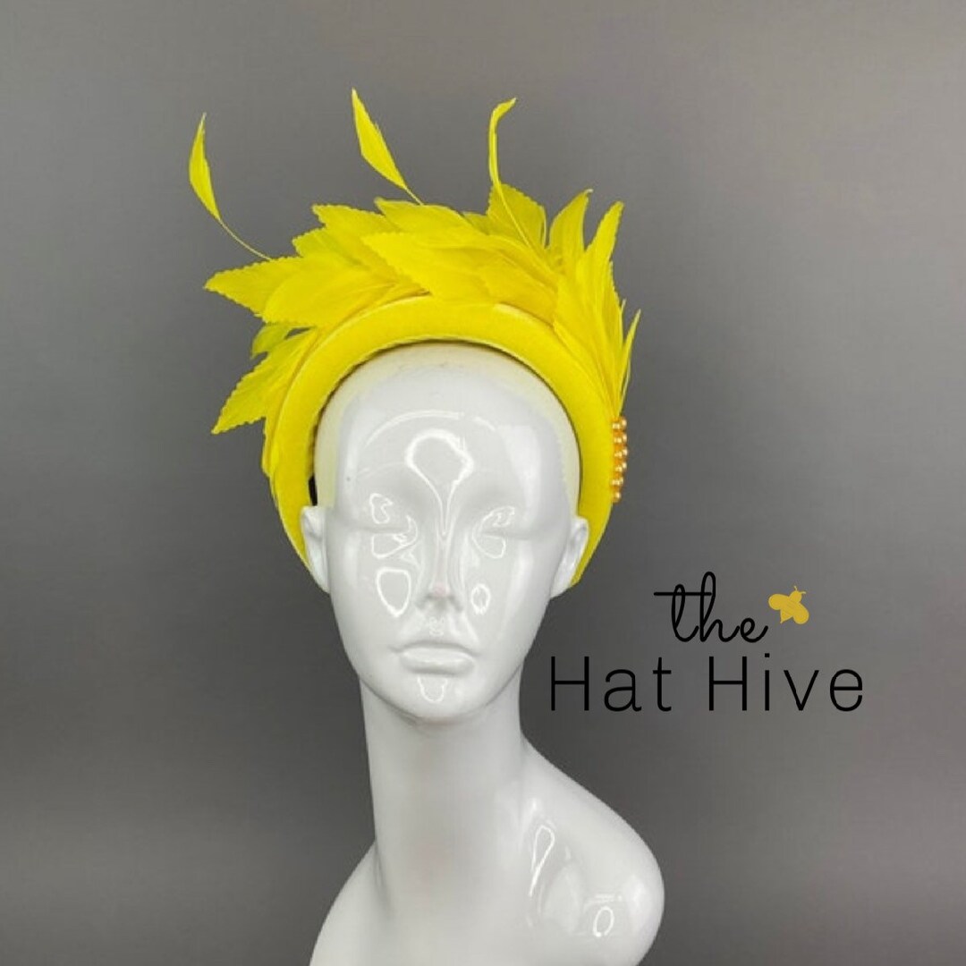 Yellow Fascinator Headband Bridal Fascinator Women's Tea Party Hat