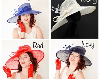 Wide Brim, Derby Hat, Church hat, Tea Party Hat, Red Hat, Formal Hat, Fashion Hat, Church Hat, Derby Hat, wedding hat, funeral hat