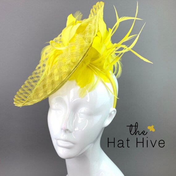 Yellow Fascinator on Headband Garden 