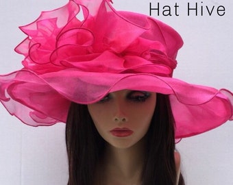 Pink Kentucky Derby Hat, Church hat, Tea Party Hat, Pink Hat, Formal Hat, Fashion Hat, Church Hat, Derby Hat