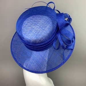 Royal Blue Derby Hat, Cobalt Blue Hat, Formal Hat, Fashion Hat, Blue Church Hat, Kentucky Derby Fashion 2022, Derby Hat, Derby Fashion image 3