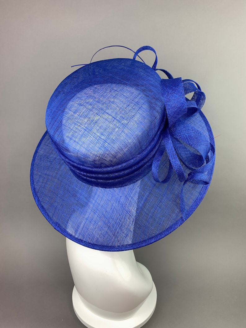 Royal Blue Derby Hat, Cobalt Blue Hat, Formal Hat, Fashion Hat, Blue Church Hat, Kentucky Derby Fashion 2022, Derby Hat, Derby Fashion image 3