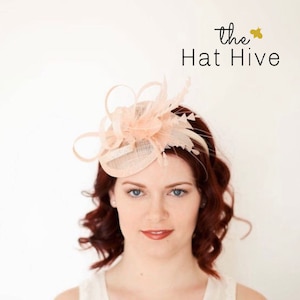 Pastel Pink Fascinator Tea Party Hat Church Hat Kentucky Derby Hat Fancy Hat Pink Hat Tea Party Hat, wedding hat, British Hat