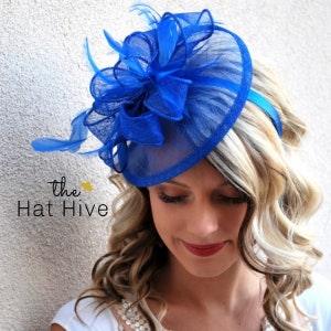 Royal Blue Fascinator, Tea Party Hat, Church Hat, Derby Hat, Fancy Hat, Royal Blue Hat, wedding hat, Blue Fascinator, womens hat