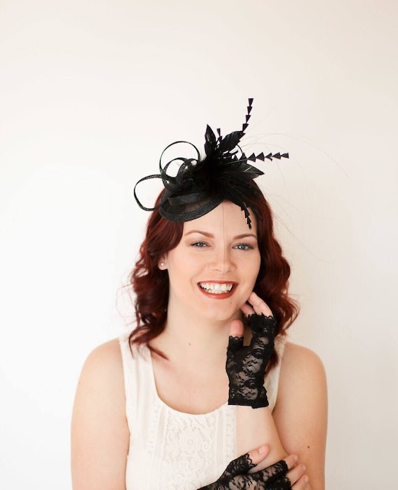 Classic Black Fascinator Hat Kentucky Derby Church Funeral Brunch Busine… Kentucky 2026 Derby Hat for Women Ladies Organza Fascinator  main image 2