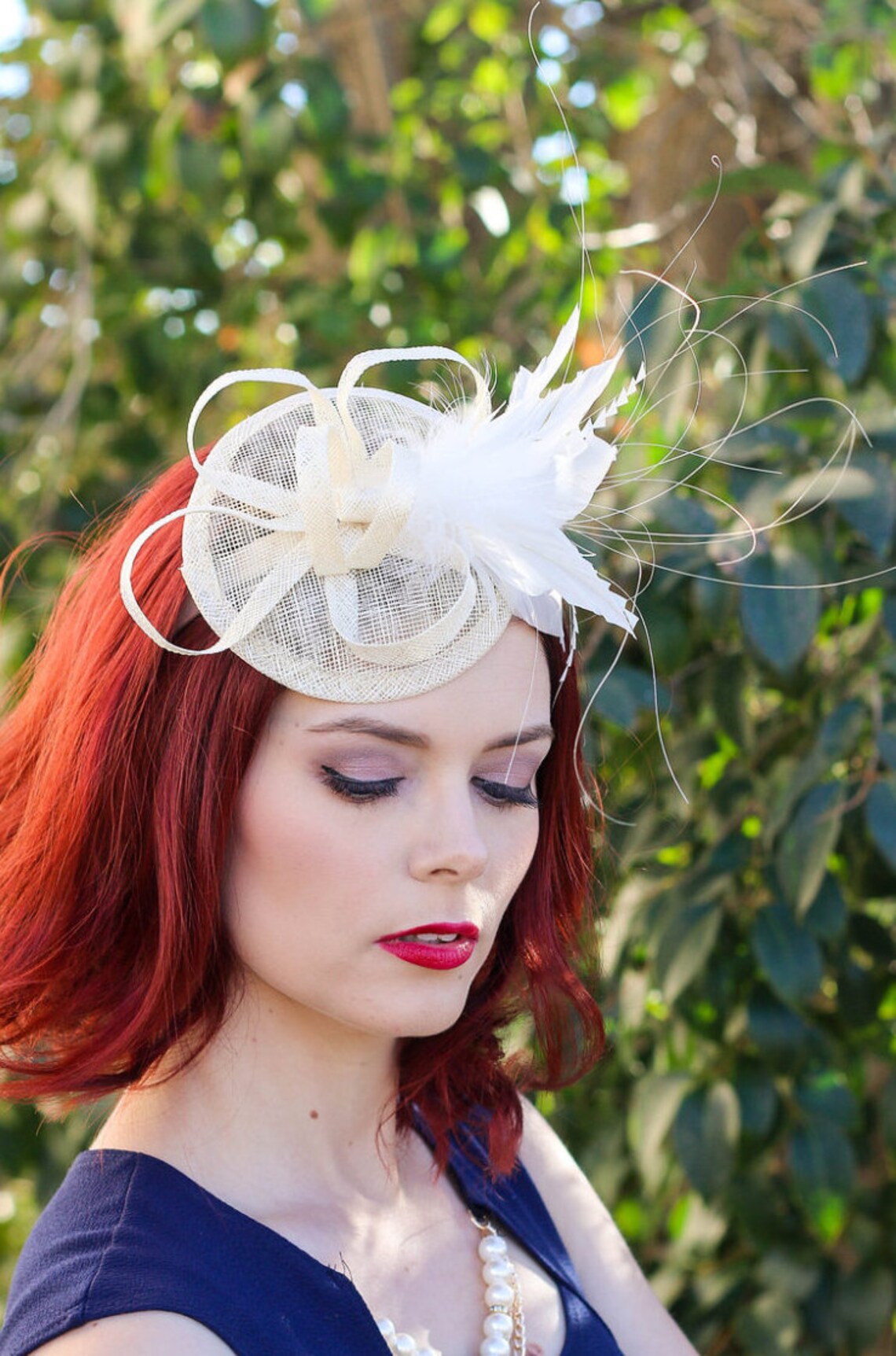 Ivory Fascinator Womens Tea Party Hat Church Hat Kentucky Etsy