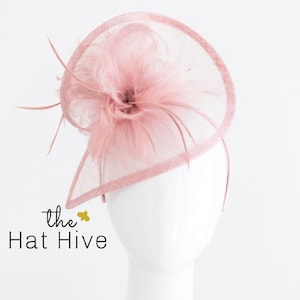 Blush Pink Fascinator hat Womens Tea Party Hat Easter Church Hat Derby Fascinator Fancy Hat wedding guest formal headpiece bridal shower tea