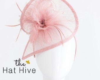 Blush Pink Fascinator hat Womens Tea Party Hat Easter Church Hat Derby Fascinator Fancy Hat wedding guest formal headpiece bridal shower tea