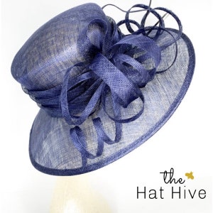 Kentucky Derby Hat Navy Hat Church hat Tea Party Hat Navy Blue Hat Tea Party Hat Fashion Hat, Church Hat, Derby Hat