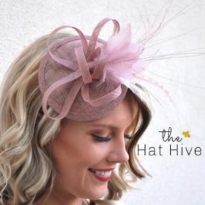 Blush Pink Fascinator on headband, Tea Party Hat, Church Hat, Derby Hat, Fancy Hat, Pink Hat, High Tea Party Hat, wedding hat