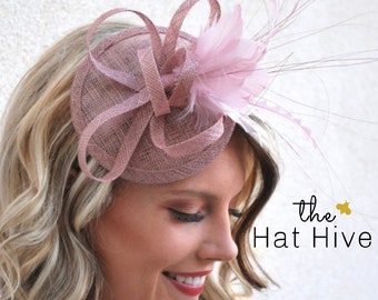 Blush Pink Fascinator on headband, Tea Party Hat, Church Hat, Derby Hat, Fancy Hat, Pink Hat, High Tea Party Hat, wedding hat