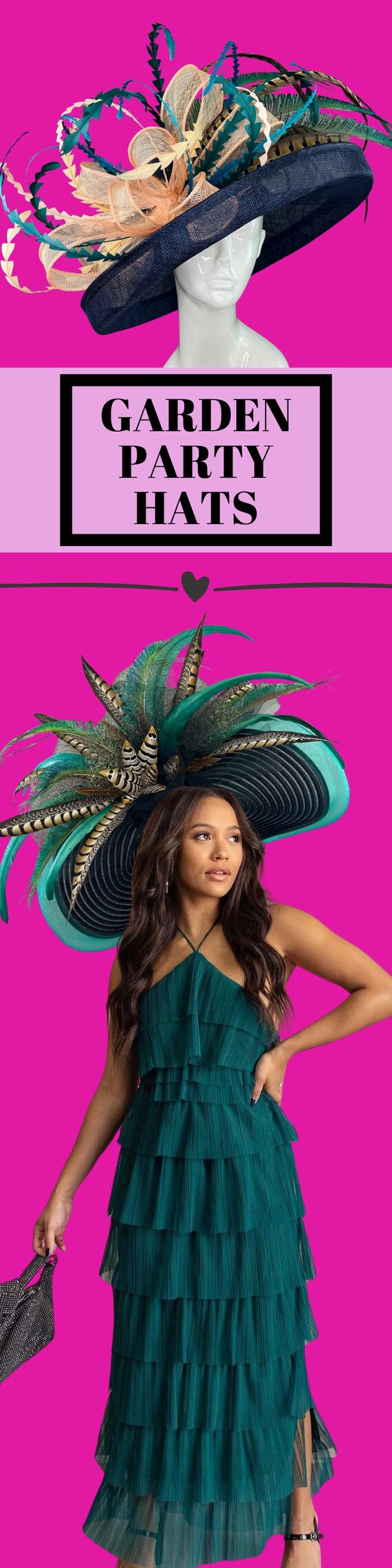 Lime Green and Navy Floppy Hat for the Kentucky Derby Hat  display picture 2