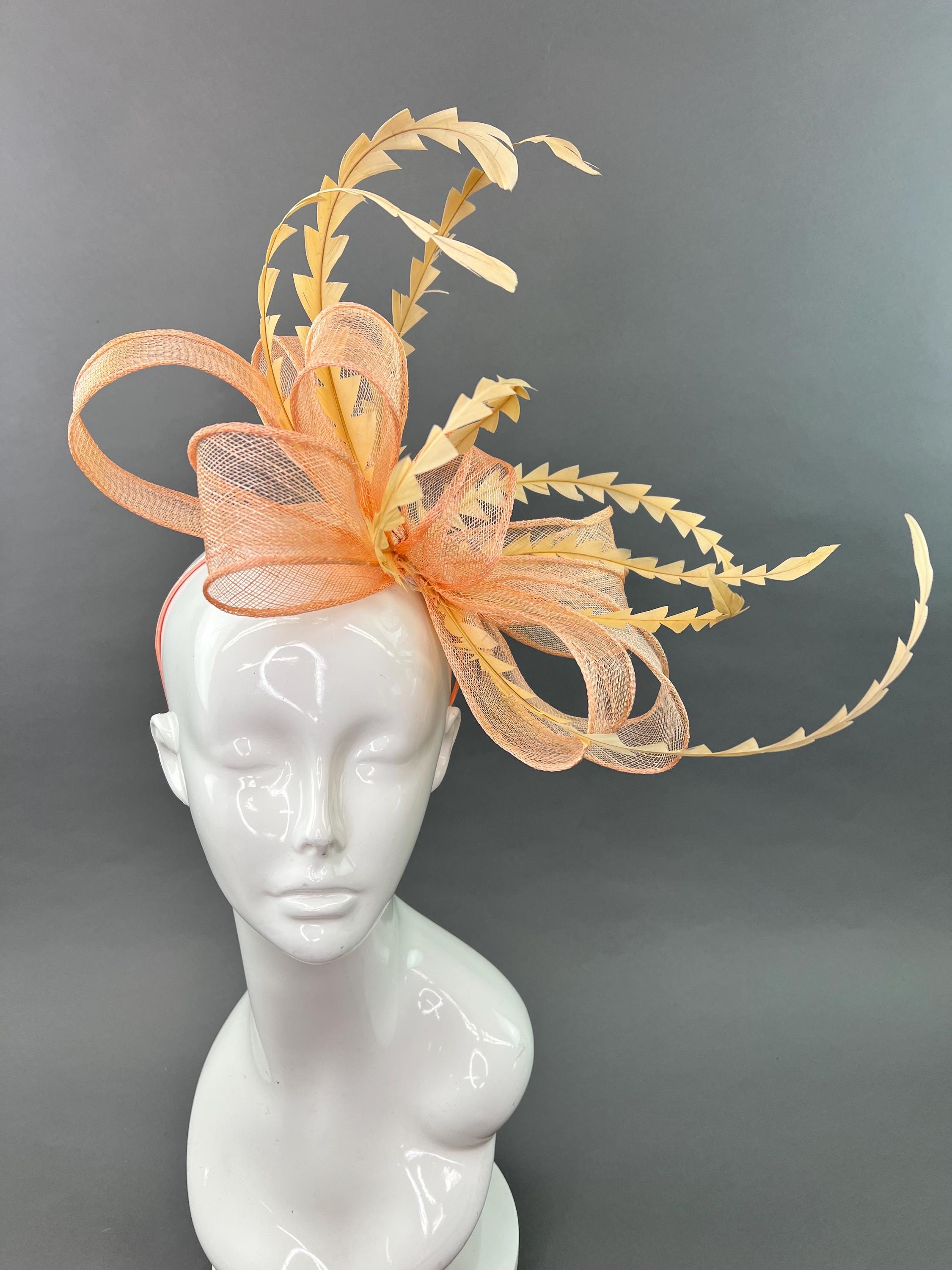 Beloved Millinery Beautiful Peach Fascinator 3PC Races Brunch Social Tea Wedding Peach Fascinator - Etsy main image 4