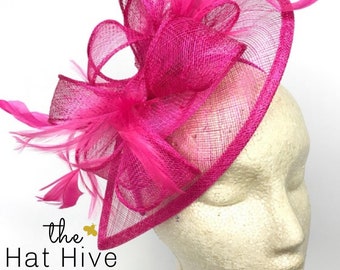 Bibis rose fuchsia, chapeau de tea party femme, chapeau d'église, chapeau Derby Kentucky, chapeau fantaisie, chapeau rose, chapeau de tea party, chapeau de mariage