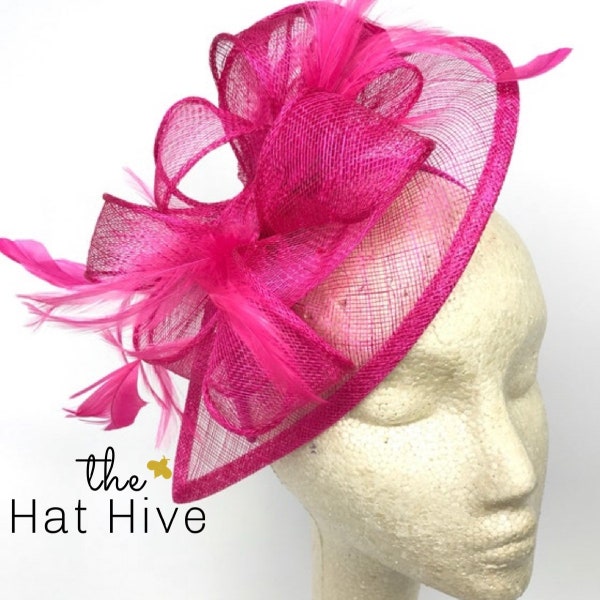 Fuchsia Pink Fascinator, Women's Tea Party Hat, Church Hat, Kentucky Derby Hat, Fancy Hat, Pink Hat, Tea Party Hat, wedding hat
