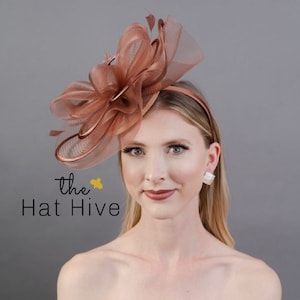 Brown Fascinator hat Womens formal event headpiece for garden Tea Party Hat Fancy Hat British Hat Kentucky Derby Hat fall fascinator brown